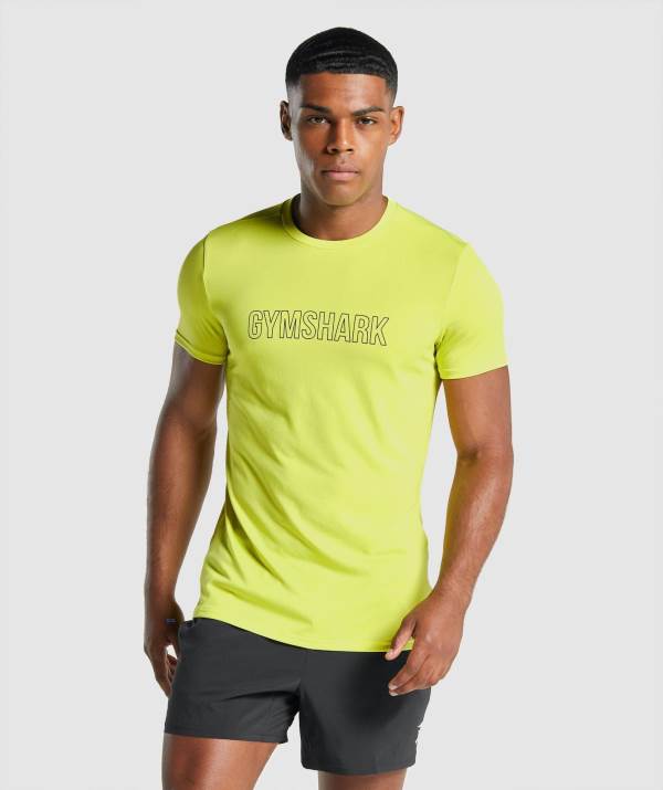 Panske Tricka Gymshark Arrival Graphic Žlté | WA1402985